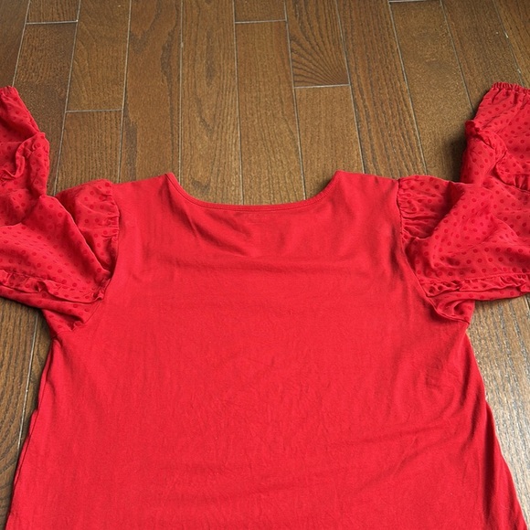 Ladies size large red LOFT Outlet long sleeve top - Picture 6 of 8